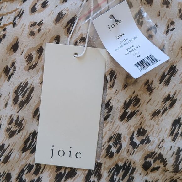 NWT Joie Corie Silk Leopard Print Blouse Size M - Picture 4 of 11